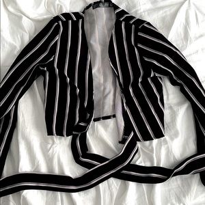 B&W Striped Crop Top.